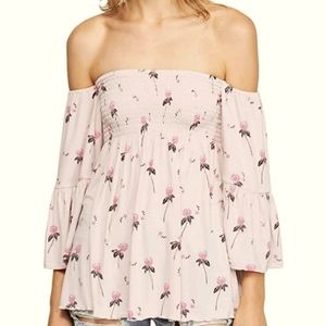 FREE PEOPLE NEW WITH TAGS cloud berry pink off the shoulder top size small